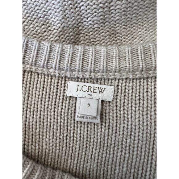 J Crew Womens Sweater Cable Knit Sweater Sz S Wool Beige Preppy Academia Minimal - Picture 3 of 7
